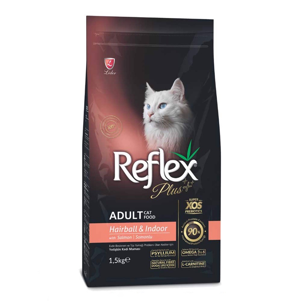 Hạt REFLEX  Adult Cat Food Hairball Salmon 1.5kg. Dành cho mèo búi lông